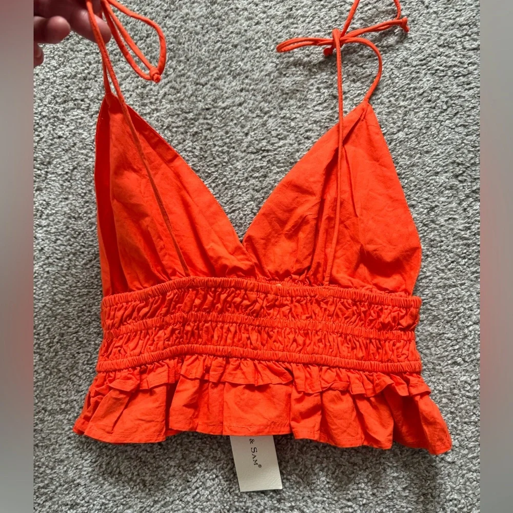 Orange Ruffle Top - Picture 2 of 5